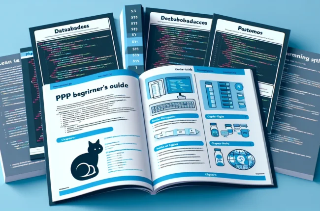 Иллюстрация к статье «PHP с нуля: полное руководство для начинающих программистов» — молодой человек славянской внешности, сосредоточенно обучается программи…