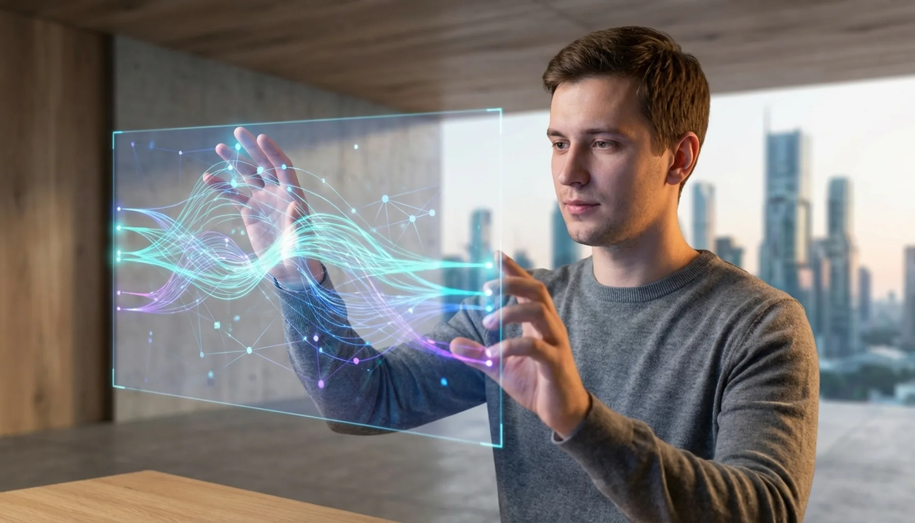 Иллюстрация к статье «Будущее программирования: Лучшие LLM для написания и отладки кода в 2025» — Программист (мужчина или женщина, 25-35 лет, славянская вне…