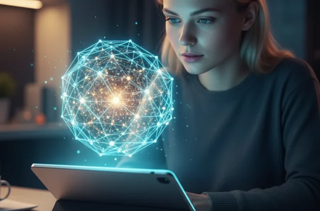 Иллюстрация к статье «Все, что нужно знать об Opus 4.5: Новые функции и цена подписки Anthropic» — Молодой IT-специалист или аналитик (мужчина или женщина сл…