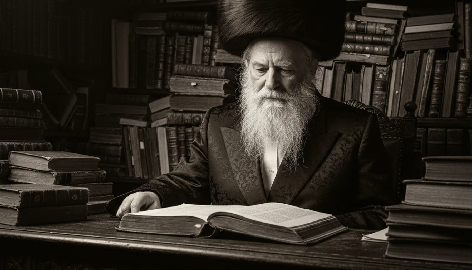 Иллюстрация к статье «Джоэл Тейтельбаум: почему Сатмарский ребе был против создания Израиля» — Portrait of an elderly man with distinct Eastern European faci…