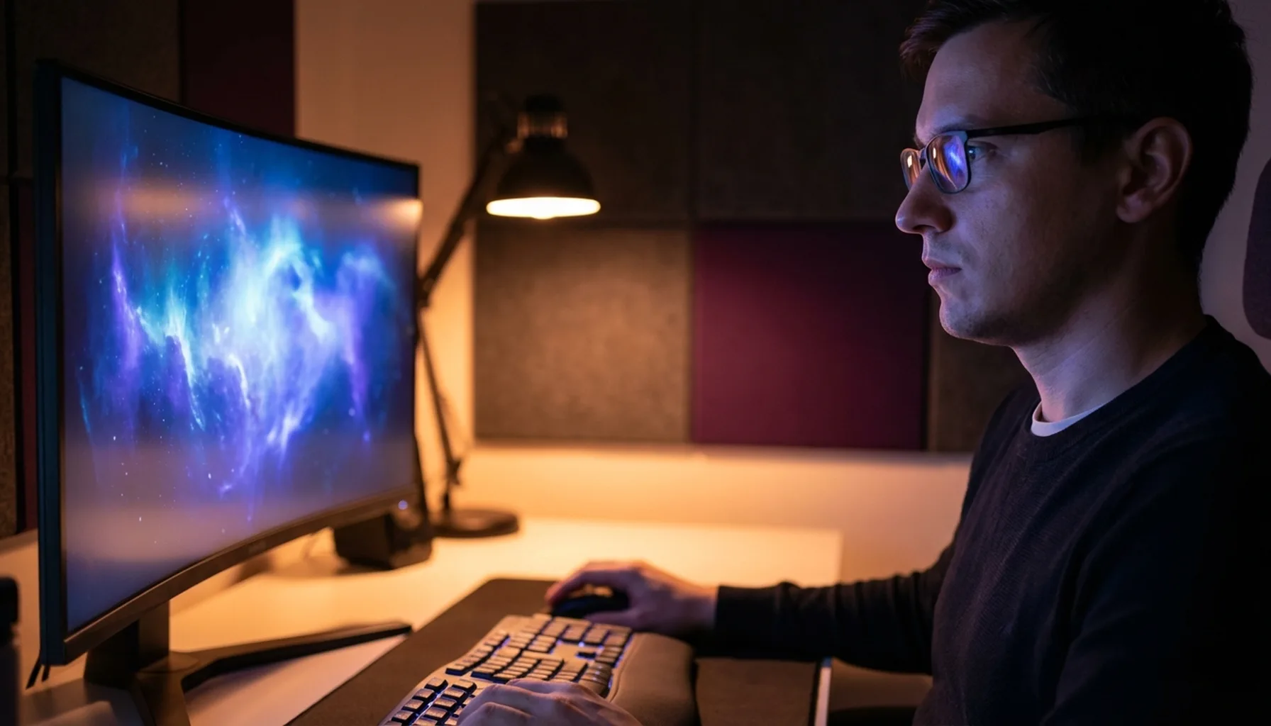 Иллюстрация к статье «Интеграция Google Gemini в терминал Ubuntu: Инструкция по установке» — A focused software developer with Eastern European Slavic facial…