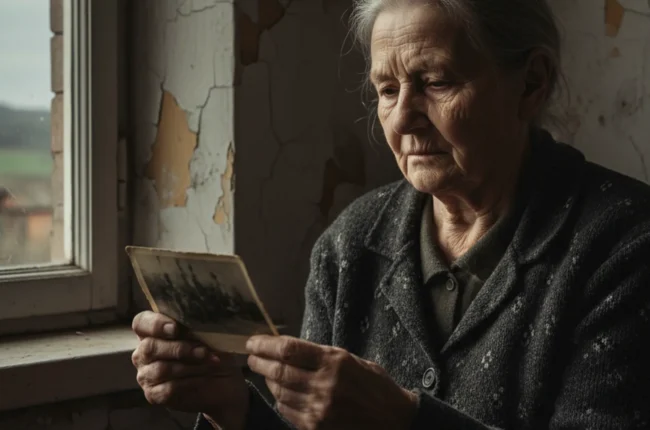 Иллюстрация к статье «История Газы в воспоминаниях очевидцев: от Накбы до наших дней» — Пожилой человек славянской внешности (мужчина или женщина) сидит у ок…