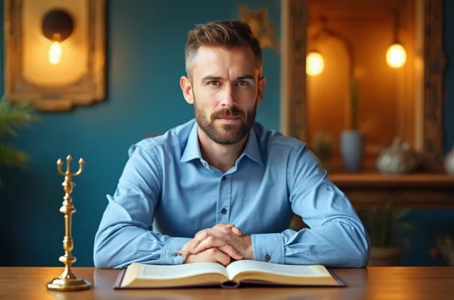 Иллюстрация к статье «История и особенности движения Хабад в современном мире» — core idea from title, professional setting, clean centered composition, soft…