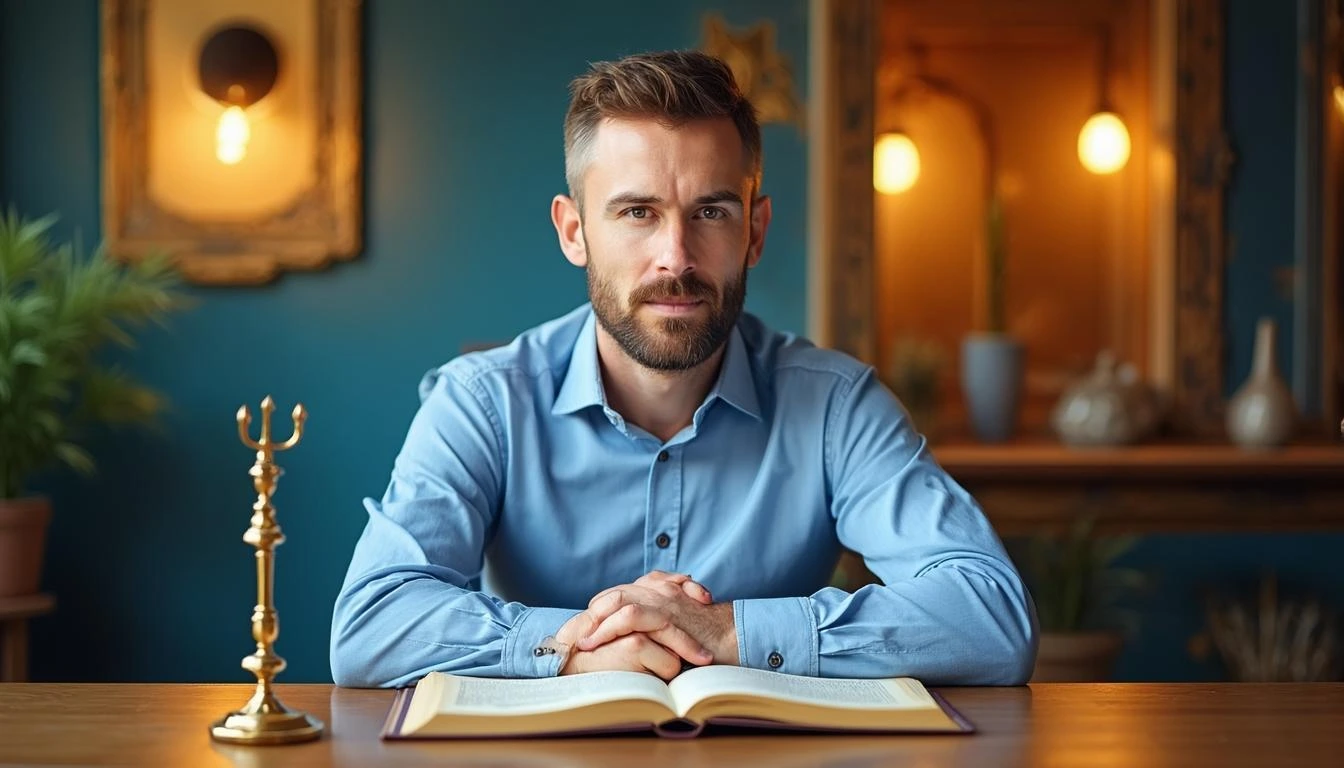 Иллюстрация к статье «История и особенности движения Хабад в современном мире» — core idea from title, professional setting, clean centered composition, soft…