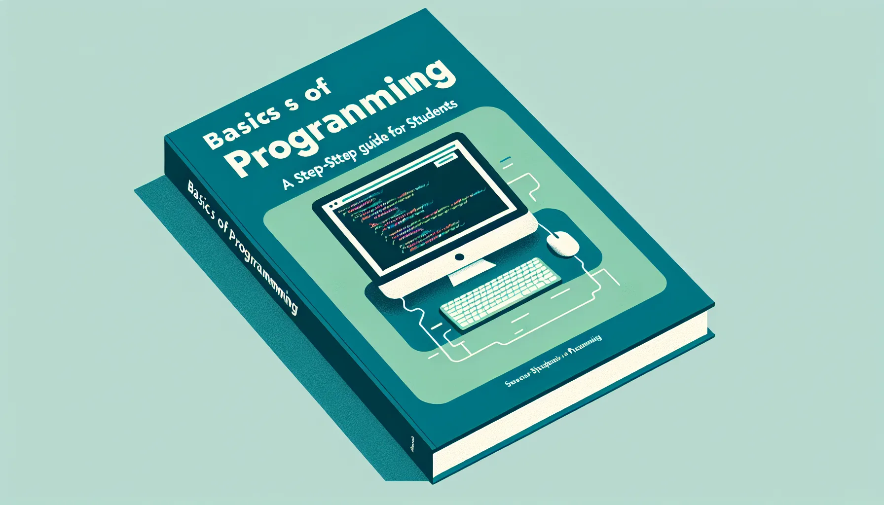 Иллюстрация к статье «Основы программирования: пошаговое руководство для студентов» — молодой студент славянской внешности, сидящий за ноутбуком и изучающий …