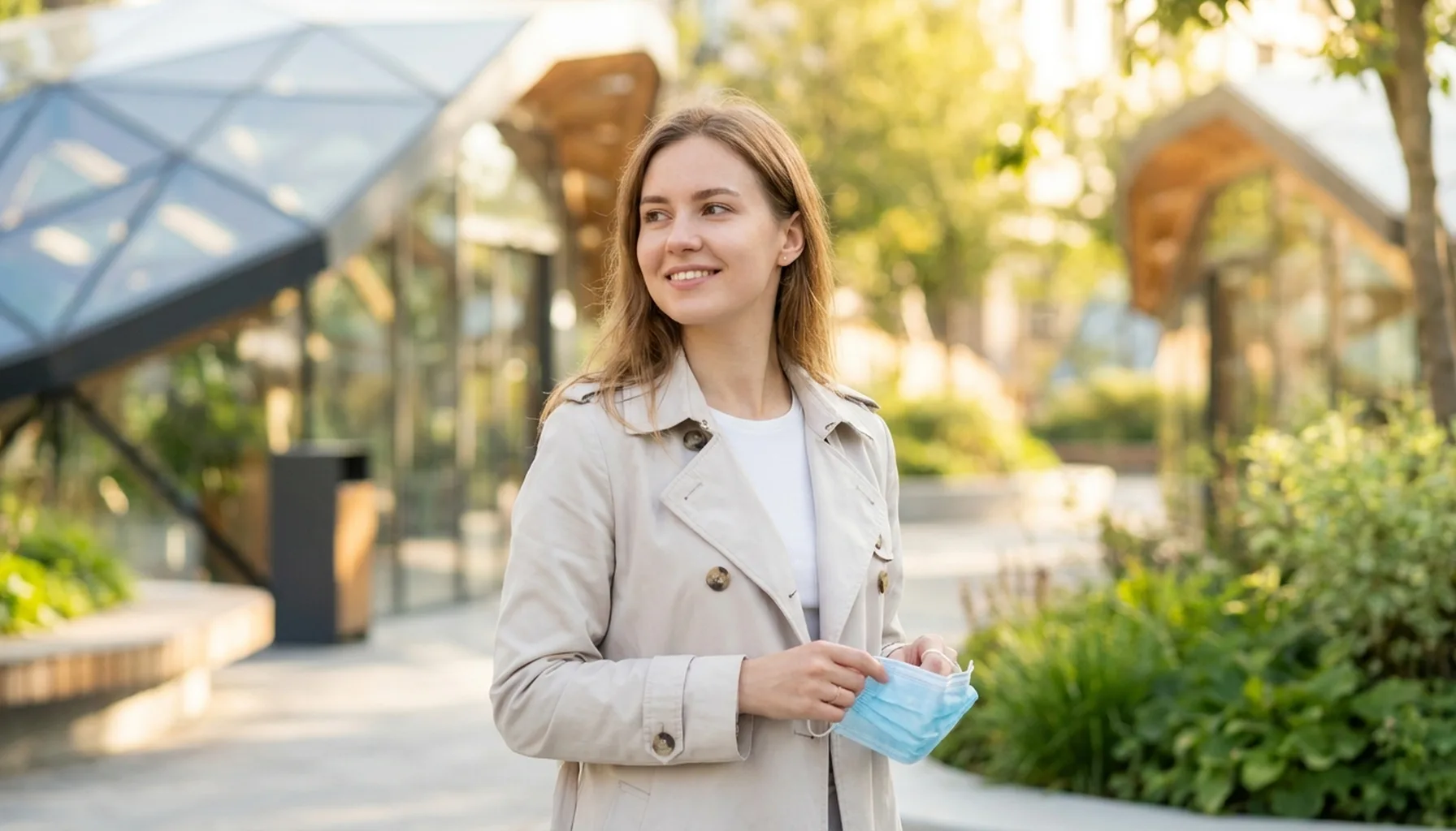 Иллюстрация к статье «Стоит ли бояться коронавируса в 2025 году: мифы и реальность» — A young woman with distinct Slavic appearance (Eastern European feature…