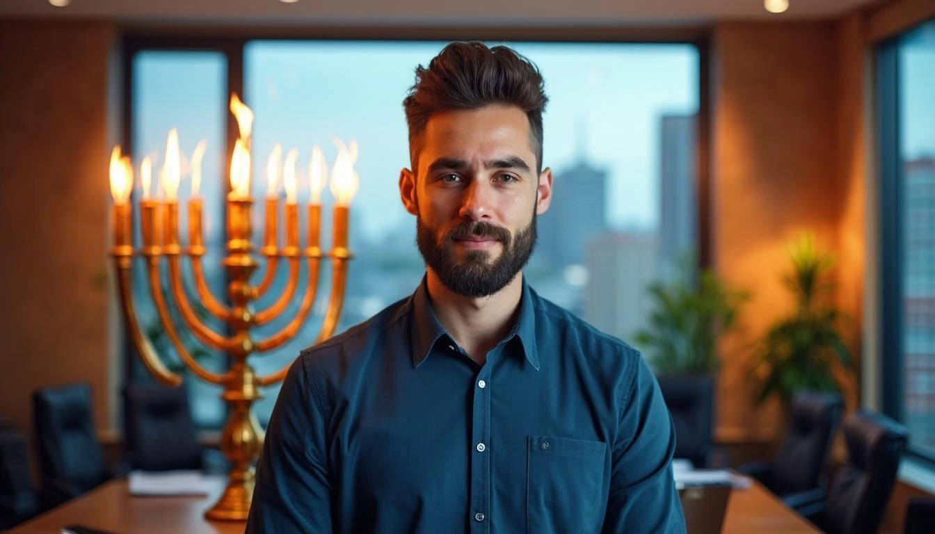 Иллюстрация к статье «Хабадники: кто они и чем отличаются от других течений иудаизма» — core idea from title, professional setting, clean centered compositio…