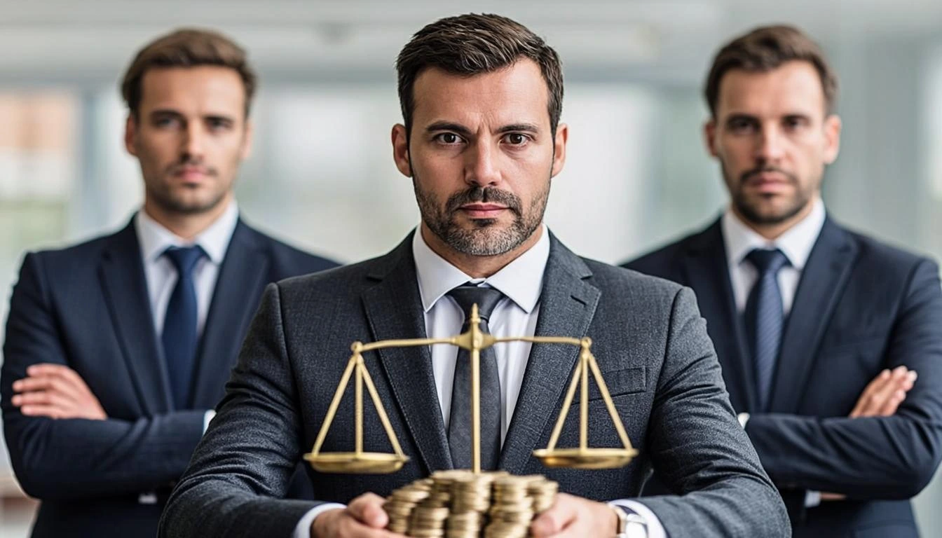 Иллюстрация к статье «Связи BlackRock с политиками: анализ методов лоббизма» — core idea from title, professional setting, clean centered composition, soft s…